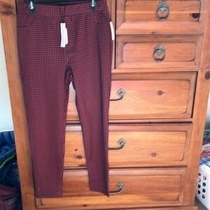 Sanctuary & Anthropologie Red And Black Checked Pants Size Large NWT